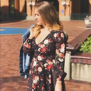 Puff sleeve floral dress